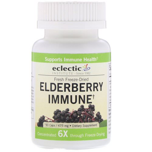 Eclectic Institute, Elderberry Immune, 475 mg, 90 Caps فوائد