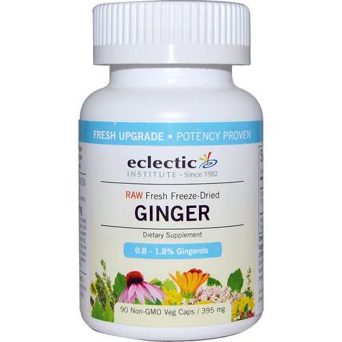 Eclectic Institute, Ginger, 395 mg, 90 Non-GMO Veggie Caps فوائد