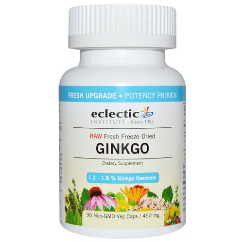 Eclectic Institute, Ginkgo, 450 mg, 90 Non-GMO Veggie Caps فوائد
