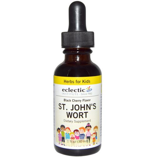 Eclectic Institute, Herbs For Kids, St. John's Wort, Black Cherry Flavor, 1 fl oz (30 ml) فوائد