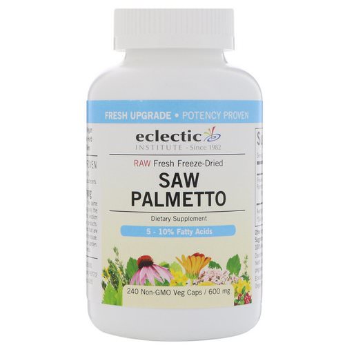 Eclectic Institute, Saw Palmetto, 600 mg, 240 Non-GMO Veg Caps فوائد