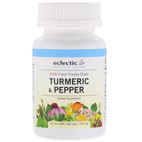 Eclectic Institute, Turmeric & Pepper, 430 mg, 90 Non-GMO Veg Caps فوائد