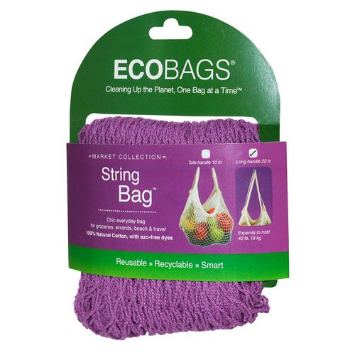 ECOBAGS, Market Collection, String Bag, Long Handle 22 in, Raspberry, 1 Bag فوائد
