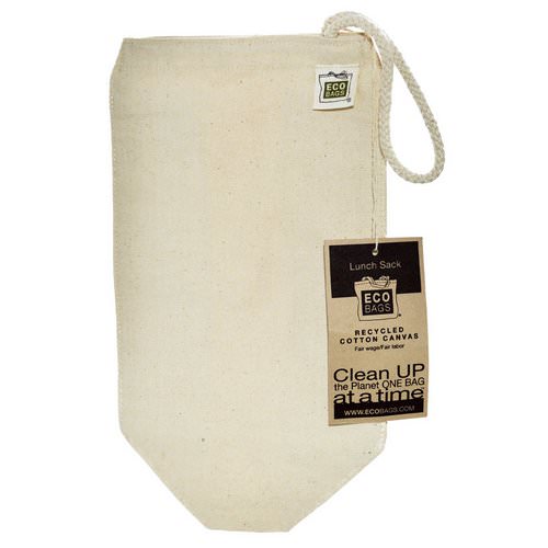 ECOBAGS, Recycled Cotton Canvas Lunch Sack, 1 Bag, 7
