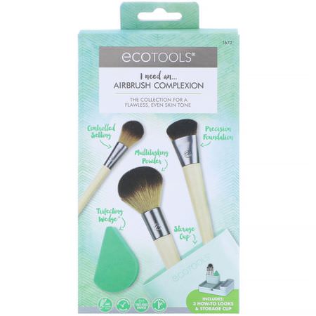 EcoTools, Airbrush Complexion Kit, 5 Piece Kit:إسفنجات المكياج, فرش المكياج