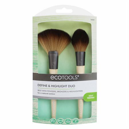 EcoTools, Define & Highlight Duo, 2 Brushes:مجم,عات الهدايا, فرش المكياج