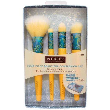 EcoTools, Four-Piece Beautiful Complexion Set, 4 Brushes:مجم,عات الهدايا, فرش المكياج