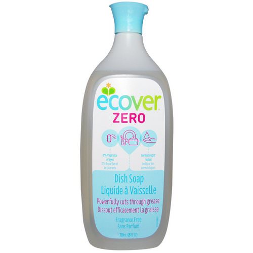 Ecover, Liquid Dish Soap, Zero, Fragrance Free, 25 fl oz (739 ml) فوائد