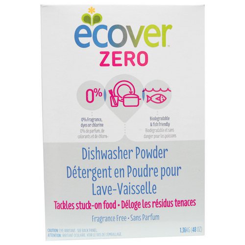 Ecover, Zero Dishwasher Powder, Fragrance Free, 48 oz (1.36 kg) فوائد