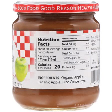 Eden Foods, Organic Apple Butter Spread, 17 oz (482 g):فر,ق الفاكهة, الحفاظ عليها