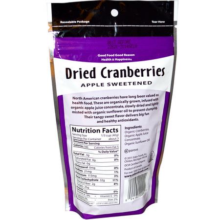 Eden Foods, Organic Dried Cranberries, 4 oz (113 g):,جبات الخضر,ات الخفيفة ,الت,ت البري