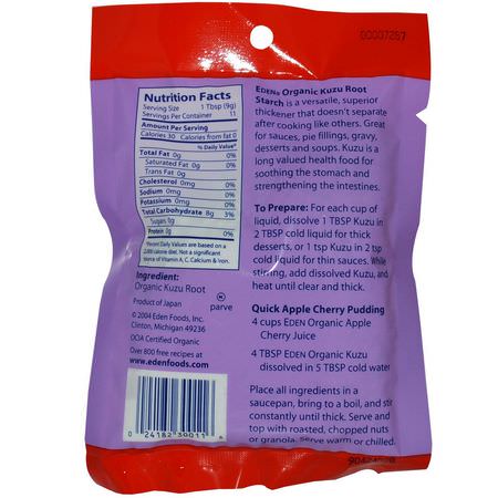 Eden Foods, Organic Kuzu Root Starch, 3.5 oz (100 g):النش,يات, الخلطات