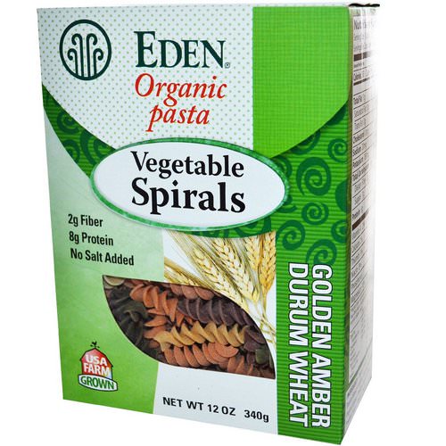 Eden Foods, Organic Pasta, Vegetable Spirals, 12 oz (340 g) فوائد