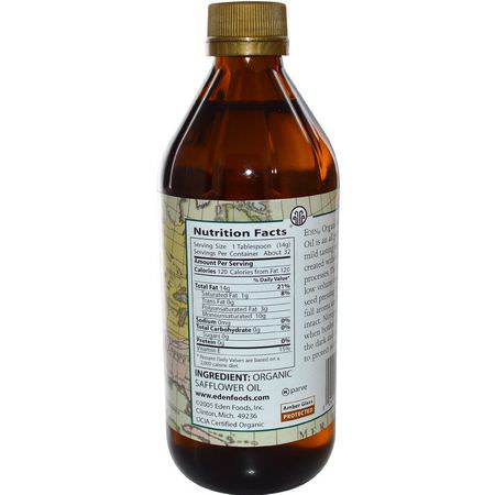 Eden Foods, Organic Safflower Oil, Unrefined, 16 fl oz (473 ml):زيت القرطم, ال,زن