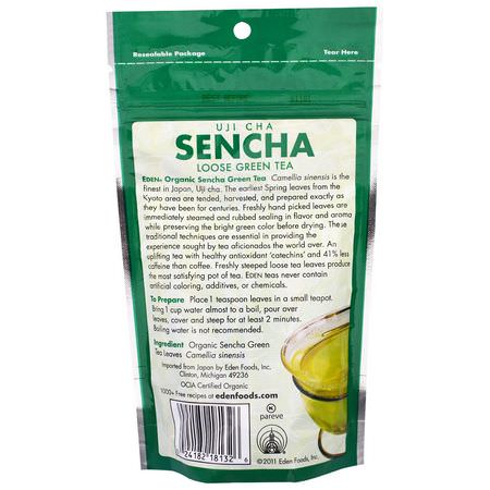 Eden Foods, Organic Sencha, Uji Cha, Loose Green Tea, 2.25 oz (63 g):شاي أخضر ,شاي سنشا