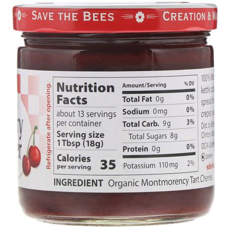 Eden Foods, Organic Tart Cherry Butter, 8 oz (227 g):فر,ق الفاكهة, الحفاظ عليها