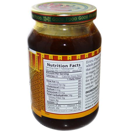 Eden Foods, Organic Traditional Barley Malt Syrup, 1.25 lbs (566 g):المحليات, العسل