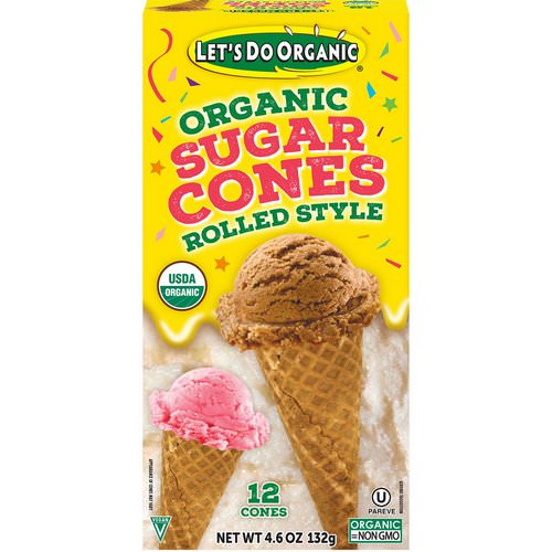 Edward & Sons, Edward & Sons, Let's Do Organic, Organic Sugar Cones, Rolled Style, 12 Cones فوائد