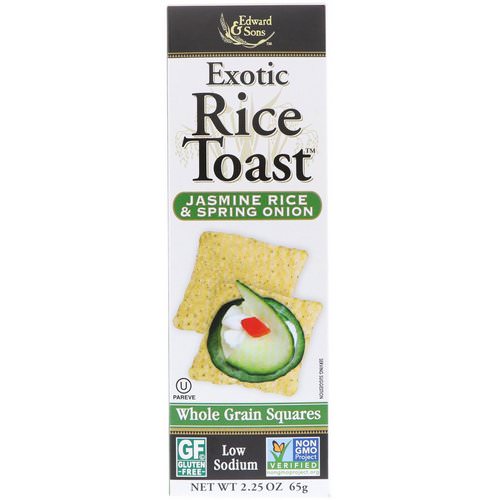 Edward & Sons, Exotic Rice Toast, Whole Grain Squares, Jasmine Rice & Spring Onion, 2.25 oz (65 g) فوائد