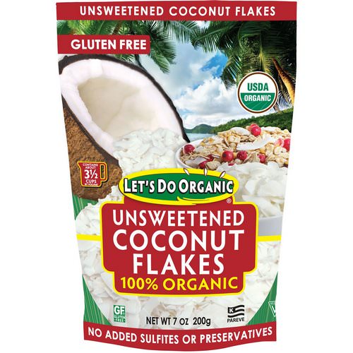 Edward & Sons, Let's Do Organic, 100% Organic Unsweetened Coconut Flakes, 7 oz (200 g) فوائد