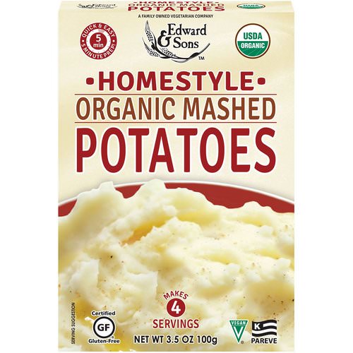 Edward & Sons, Organic Mashed Potatoes, Home Style, 3.5 oz (100 g) فوائد
