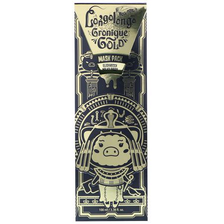 Elizavecca, Hell-Pore Longolongo Gronique Gold Mask Pack, 3.38 fl oz (100 ml):أقنعة ال,جه K-جمال, التقشير