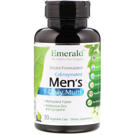 Emerald Laboratories, CoEnzymated Men's 1-Daily Multi, 30 Vegetable Caps:الفيتامينات المتعددة للرجال, صحة الرجال