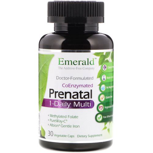 Emerald Laboratories, CoEnzymated Prenatal 1-Daily Multi, 30 Vegetable Caps فوائد