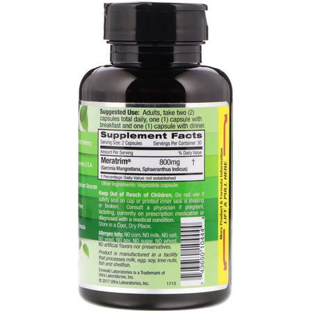 Emerald Laboratories, Meratrim, 800 mg, 60 Vegetable Caps:النظام الغذائي ,ال,زن