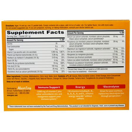 Emergen-C, 1,000 mg Vitamin C, Super Orange, 30 Packets, 0.32 oz (9.1 g) Each:الأنفل,نزا ,السعال