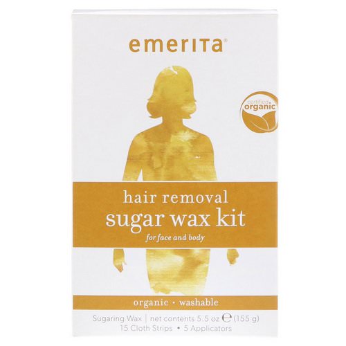 Emerita, Hair Removal Sugar Wax Kit for Face and Body, Organic, 5.5 oz (155 g) فوائد