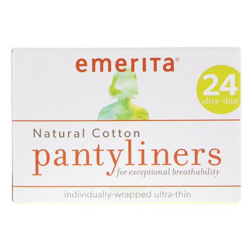 Emerita, Natural Cotton Pantyliners, Ultra-Thin, 24 Pantyliners فوائد