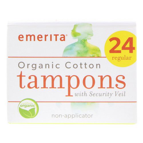 Emerita, Organic Cotton Tampons with Security Veil, Non-Applicator, Regular, 24 Tampons فوائد