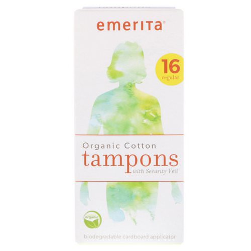 Emerita, Organic Cotton Tampons with Security Veil, Regular, 16 Tampons فوائد
