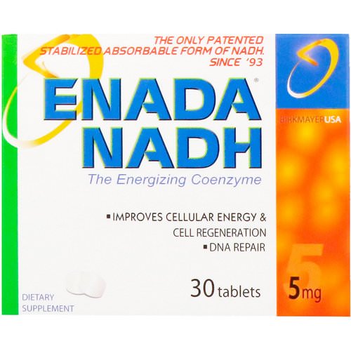 ENADA, Enada NADH, The Energizing Coenzyme, 5 mg, 30 Tablets فوائد