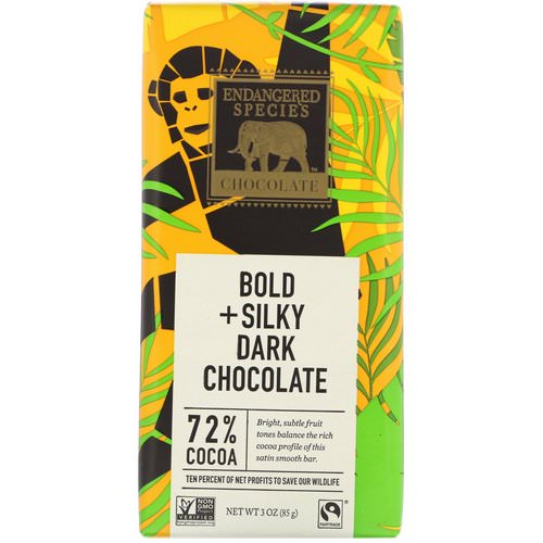 Endangered Species Chocolate, Bold + Silky Dark Chocolate, 3 oz (85 g) فوائد