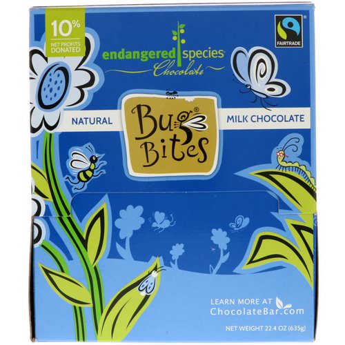 Endangered Species Chocolate, Bug Bites, Natural Milk Chocolate, 22.4 oz (635 g) فوائد