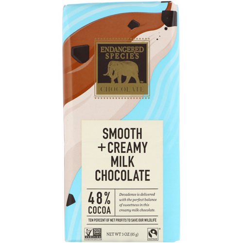 Endangered Species Chocolate, Smooth + Creamy Milk Chocolate, 3 oz (85 g) فوائد