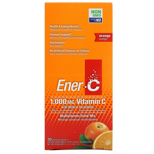 Ener-C, Vitamin C, Multivitamin Drink Mix, Orange, 30 Packets, 9.2 oz (260.1 g) فوائد