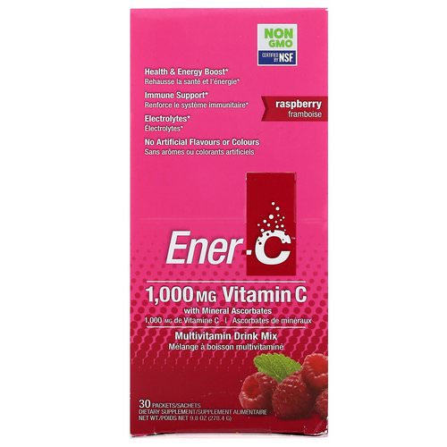 Ener-C, Vitamin C, Multivitamin Drink Mix, Raspberry, 30 Packets, 9.8 oz (277 g) فوائد