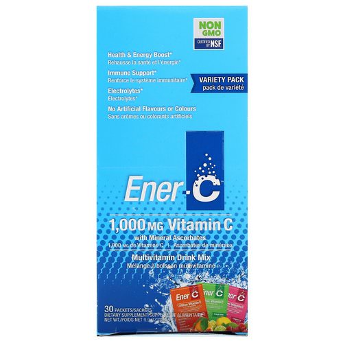Ener-C, Vitamin C, Multivitamin Drink Mix, Variety Pack, 30 Packets, 9.9 oz (282.9 g) فوائد