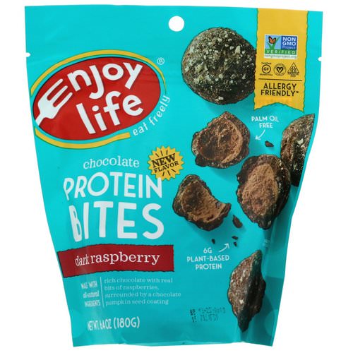 Enjoy Life Foods, Chocolate Protein Bites, Dark Raspberry, 6.4 oz (180 g) فوائد