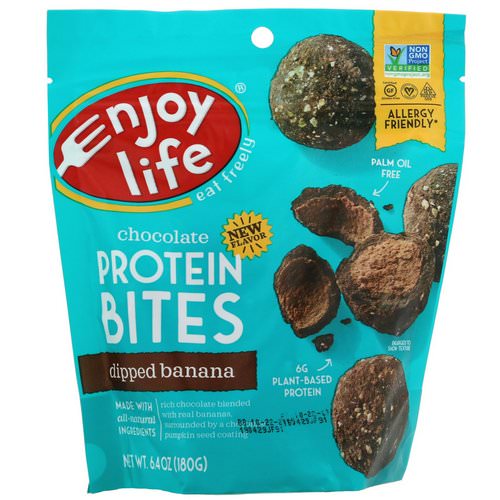 Enjoy Life Foods, Chocolate Protein Bites, Dipped Banana, 6.4 oz (180 g) فوائد