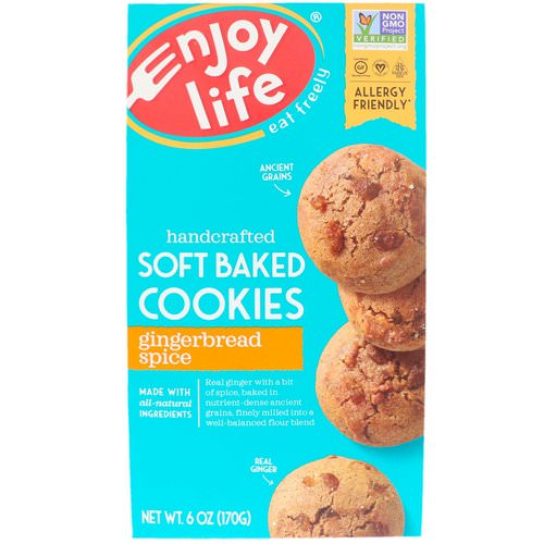 Enjoy Life Foods, Soft Baked Cookies, Gingerbread Spice, 6 oz (170 g) فوائد