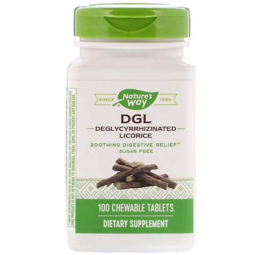 Nature's Way, DGL, Deglycyrrhizinated Licorice, 100 Chewable Tablets فوائد
