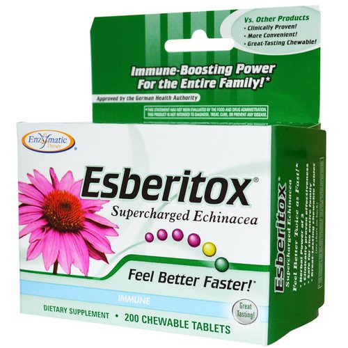 Nature's Way, Esberitox, Supercharged Echinacea, 200 Chewable Tablets فوائد