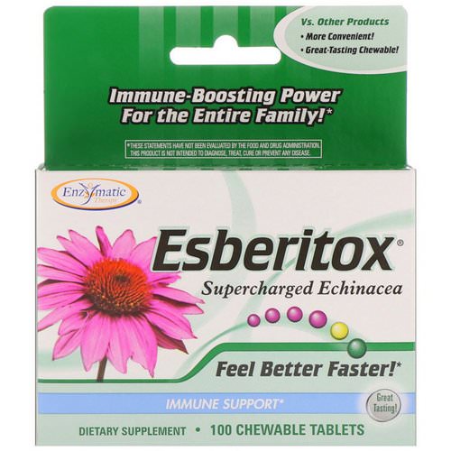 Nature's Way, Esberitox, Supercharged Echinacea, Immune Support, 100 Chewable Tablets فوائد