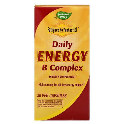 Nature's Way, Fatigued to Fantastic! Daily Energy B Complex, 30 Veggie Caps فوائد