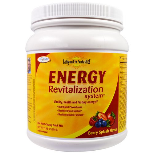 Enzymatic Therapy, Fatigued to Fantastic! Energy Revitalization System, Berry Splash Flavor, 1.3 lbs (609 g) فوائد