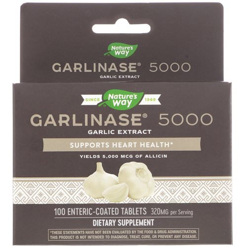 Nature's Way, Garlinase 5000, 320 mg, 100 Enteric-Coated Tablets فوائد